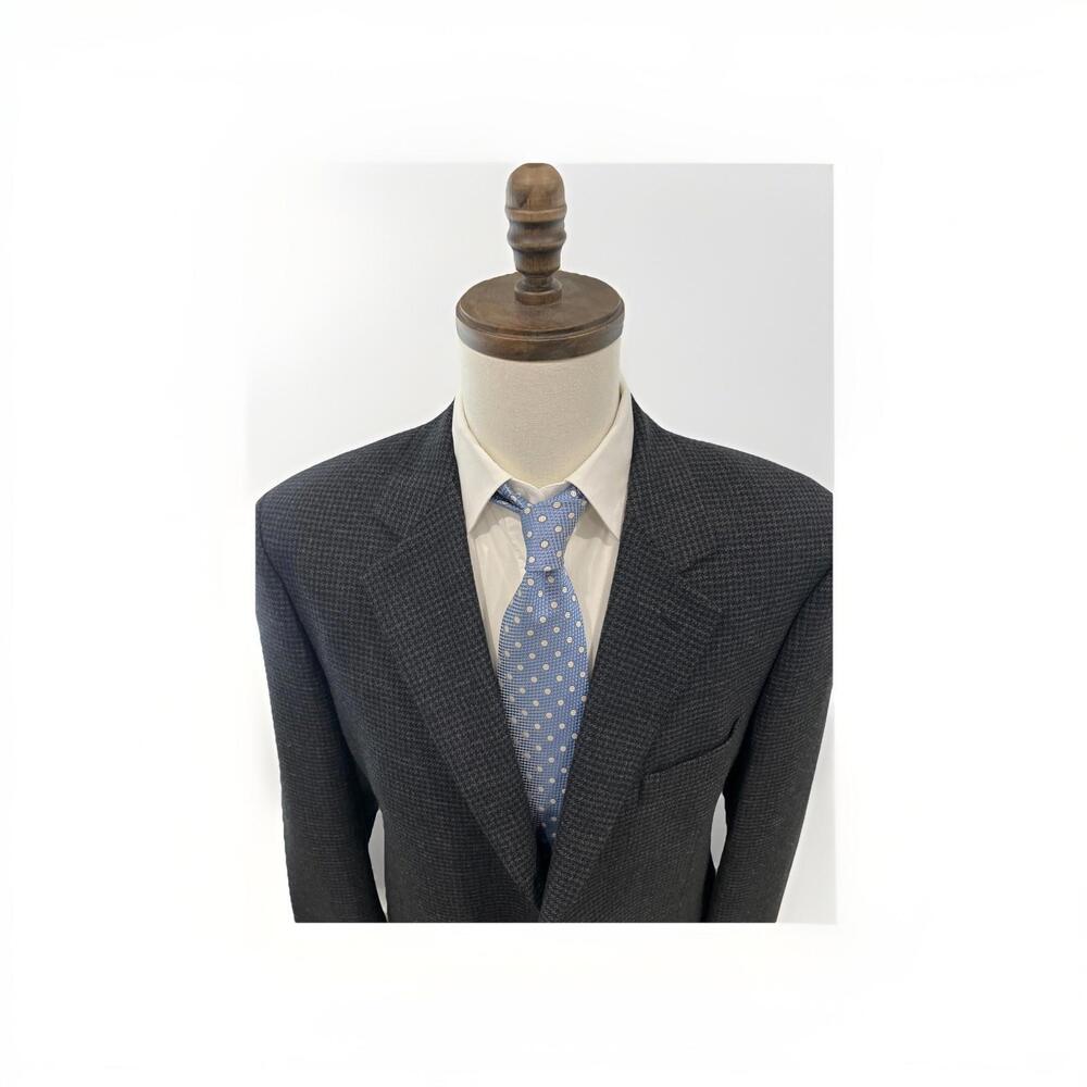 HAROLD POWELL SPORTCOAT 44L WOOL ALPACA MADE IN ITALY HOUNDSTOOTH VGC!